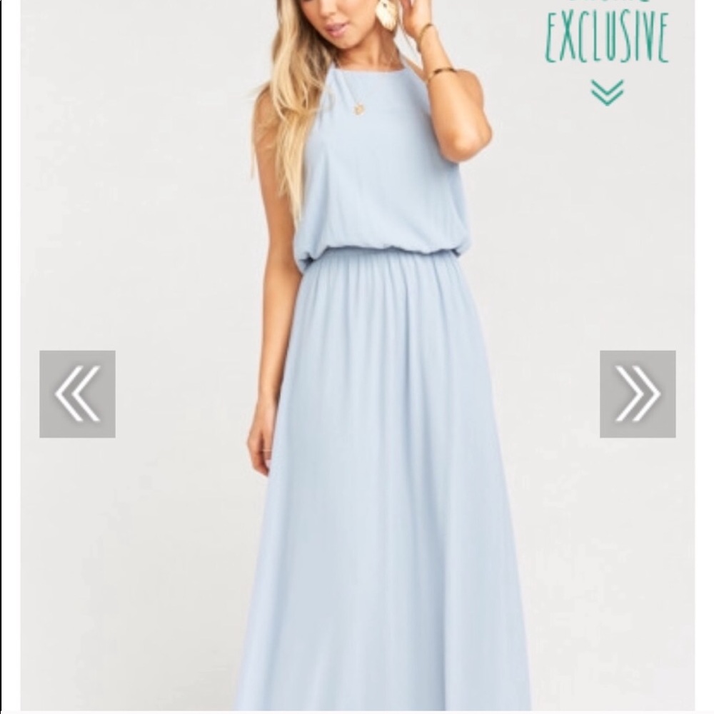 Show Me Your Mumu Heather Halter Maxi Steel Blue